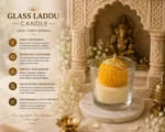 Glass Laddu Candle - Vanilla Fragrance - Image 3