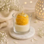Glass Laddu Candle - Vanilla Fragrance